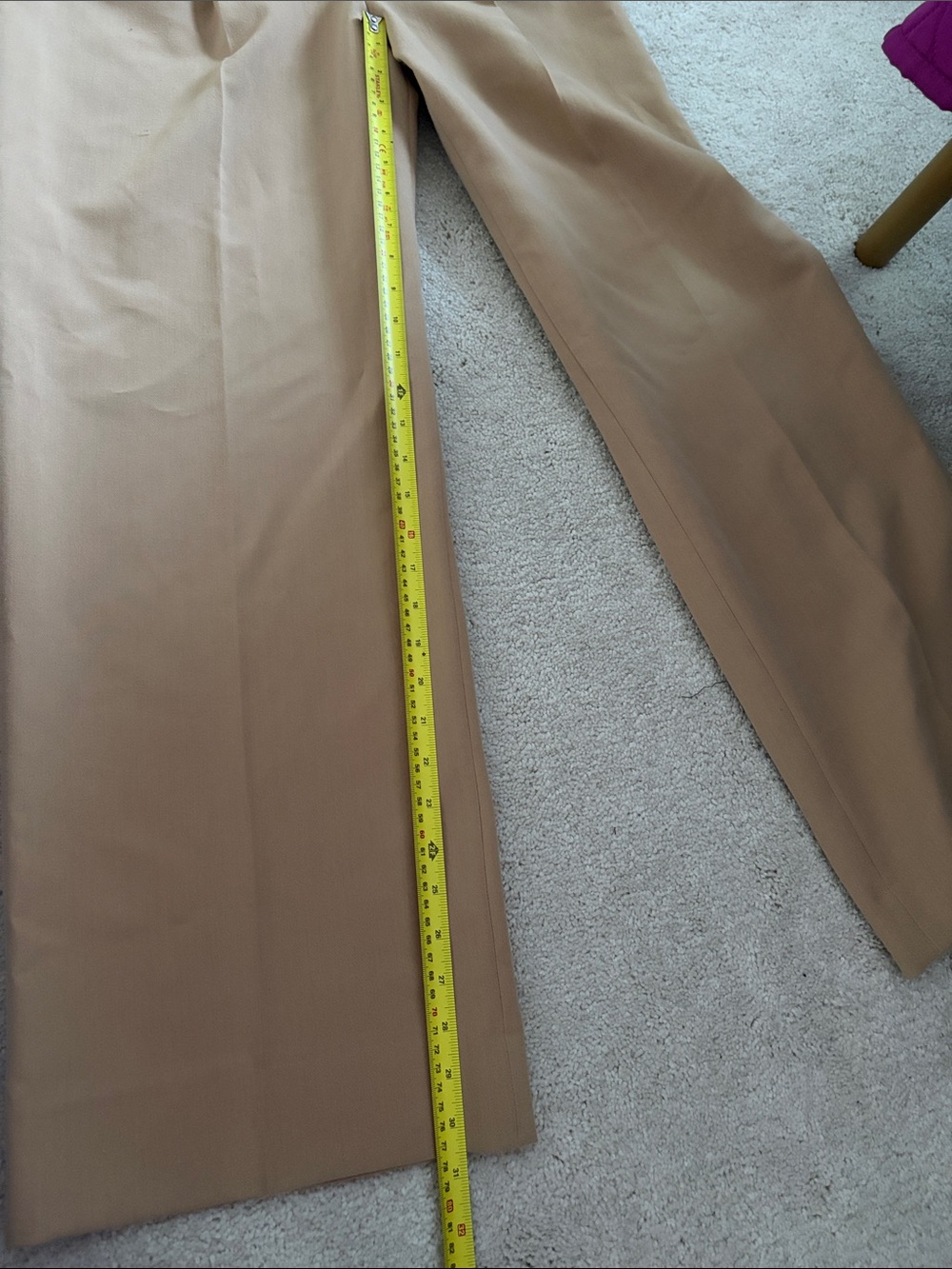 Wide-Leg High-Waist Tan Trousers - Picture 7 of 7